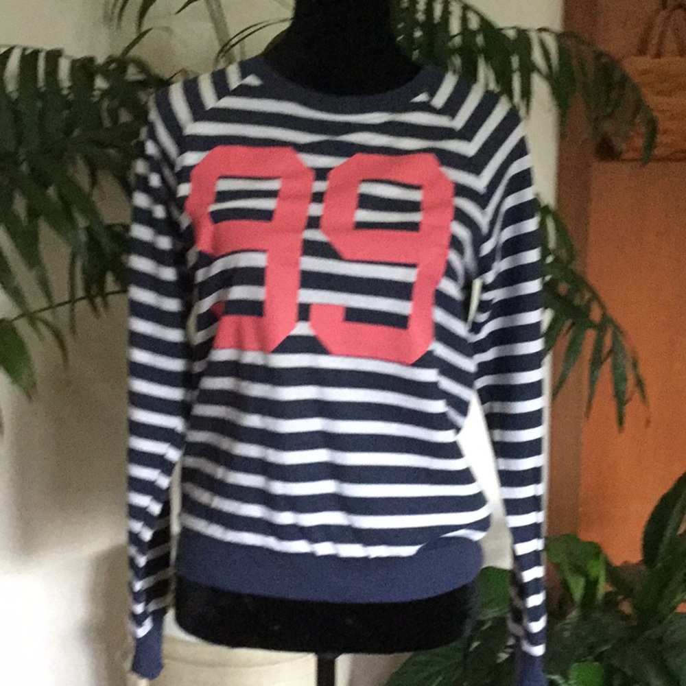 Navy & White Top
